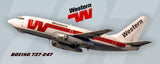 Western Airlines Boeing 737-247 Fridge Magnet (PMT1690)