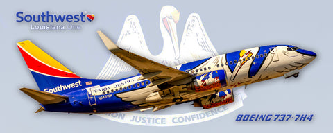 Southwest Airlines Boeing 737-7H4 Louisiana One Color Fridge Magnet (PMT1698)