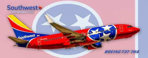 Southwest Airlines Boeing 737-7H4 Tennessee One Fridge Magnet (PMT1699)