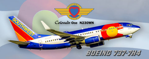 Southwest Airlines Boeing 737-7H4 Colorado One Colors Fridge Magnet (PMT1724)