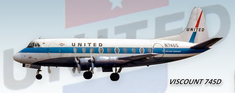 United Airlines Viscount 745D Fridge Magnet (PMT1781)