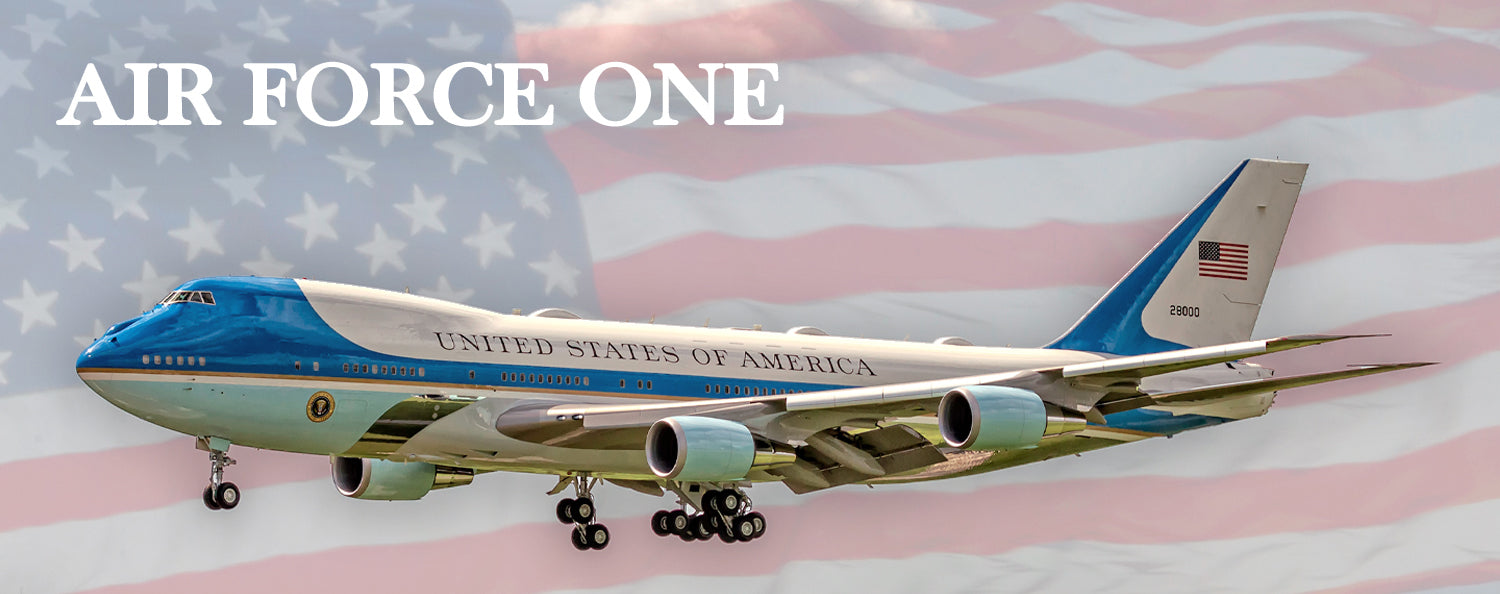 2"x5" handmade fridge magnet of Air Force One military aircraft