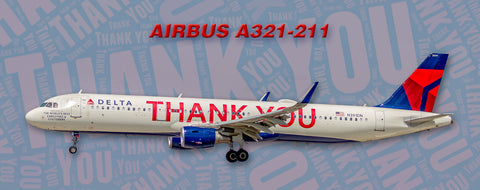 Delta Air Lines Airbus A321-211 Thank You Colors Fridge Magnet PMT1790