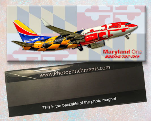 Southwest Airlines Maryland One Boeing 737-7H4  Fridge Magnet (PMT1797)