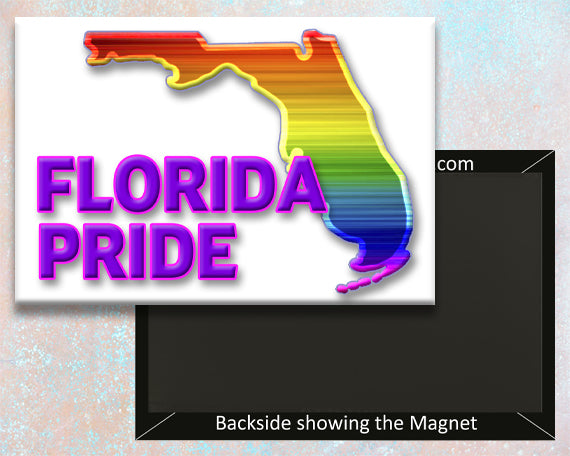 Florida Pride Handmade 3.25" x 2.25" Fridge Magnet (PMT9018)