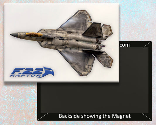 2.5"x3.25" handmade fridge magnet of F-22 Raptor military aircraft