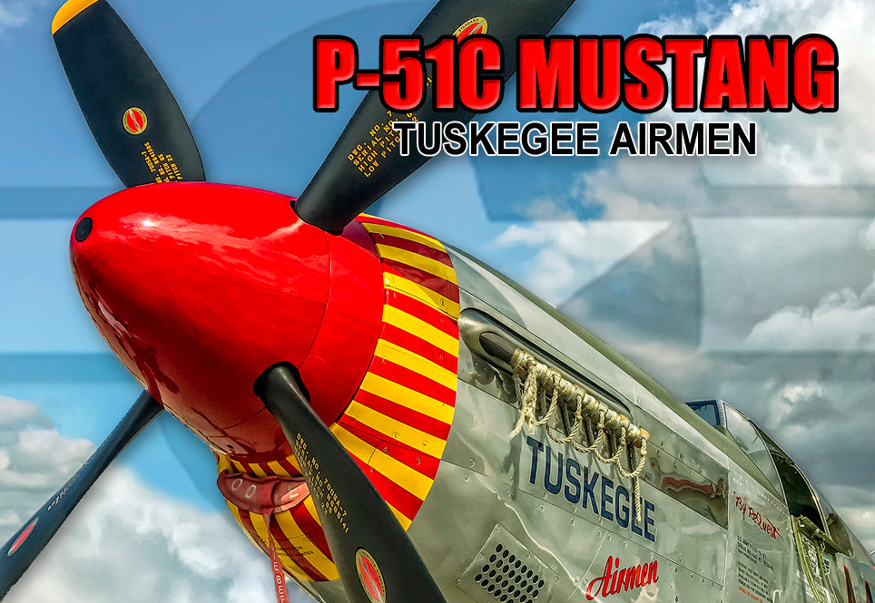 2.25"x3.25" handmade fridge magnet of P-51C Mustang Tuskegee airmen military aircraft