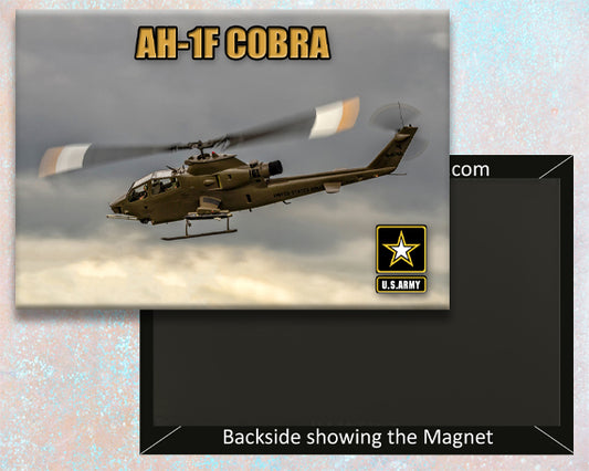 2.25"x3.25" handmade fridge magnet of AH-1F Cobra military aircraft