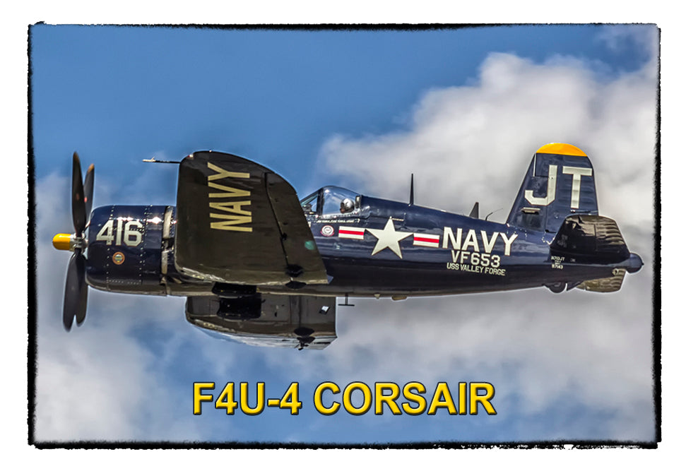 2.25"x3.25" handmade fridge magnet of a F4U-4 Corsair military aircraft
