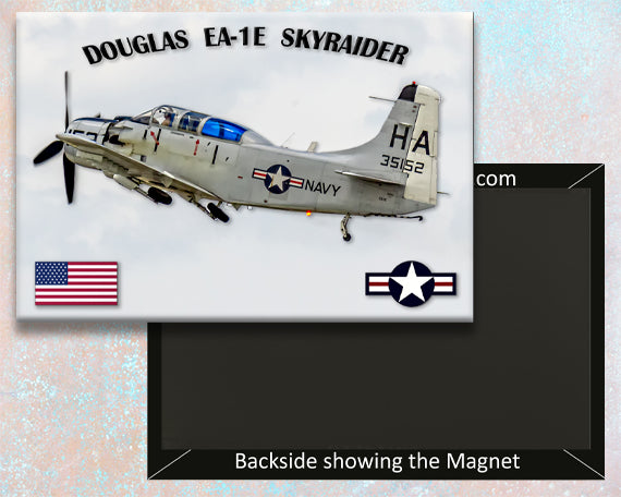 2.25"x3.25" handmade fridge magnet of a US Navy Douglas EA-1E Skyraider military aircraft