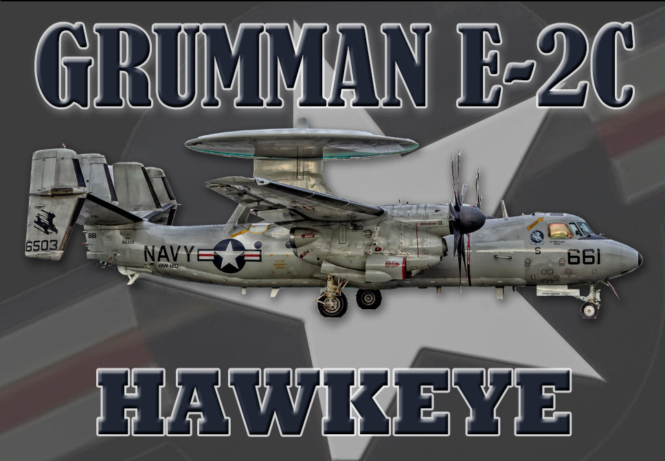 2.25"x3.25" handmade fridge magnet US Navy Grumman E-2C Hawkeye military aircraft