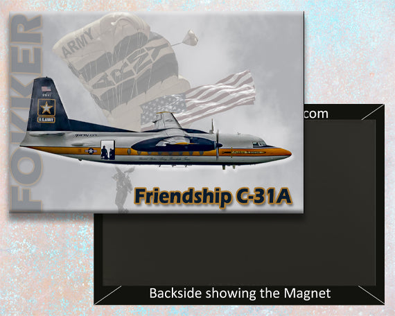 2.25"x3.25" handmade fridge magnet Friendship C-31A military aircraft