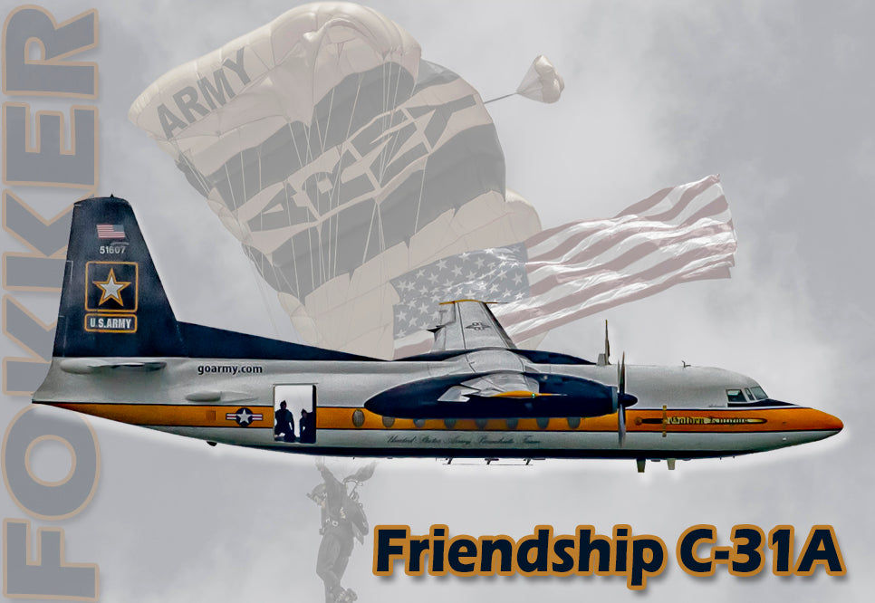 2.25"x3.25" handmade fridge magnet US Army Friendship C-31A miliary aircraft