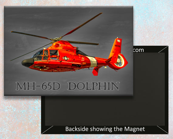 2.25"x3.25" MH-65D Dolphin military aircraft handmade fridge magnet
