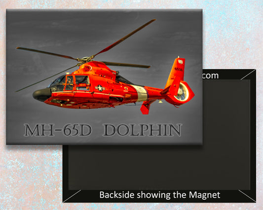 2.25"x3.25" MH-65D Dolphin military aircraft handmade fridge magnet