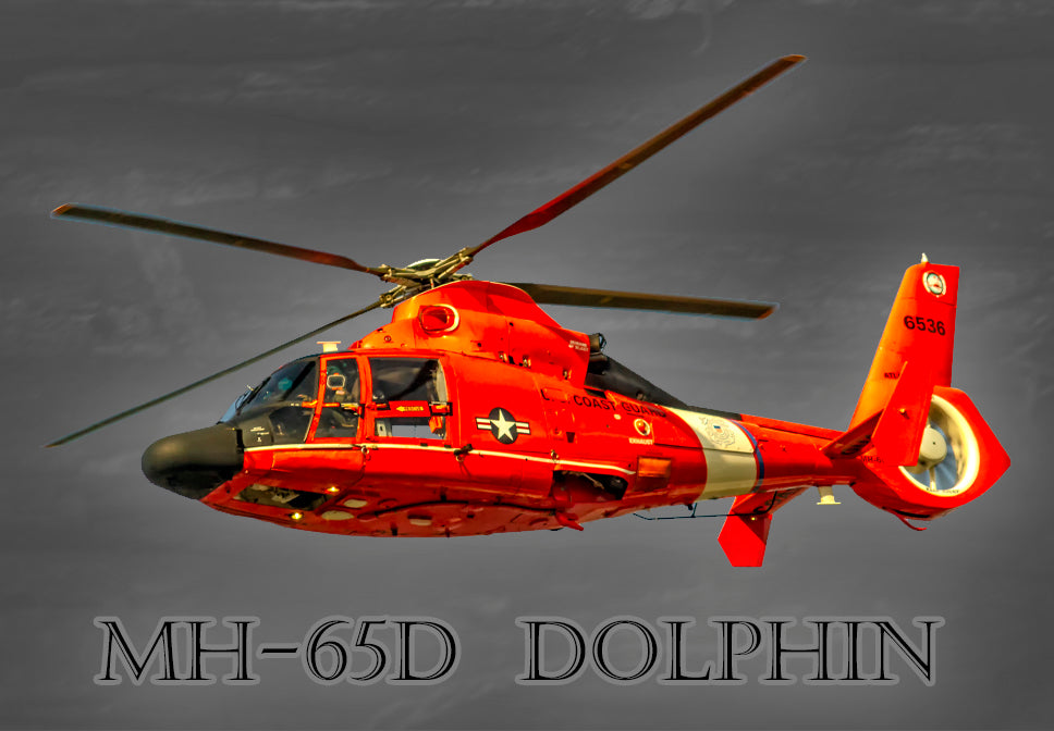 MH-65D Dolphin military aircraft handmade fridge magnet