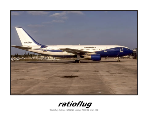 Ratioflug Airlines Airbus A300B2 Color Photograph (R018RGEG11X14)