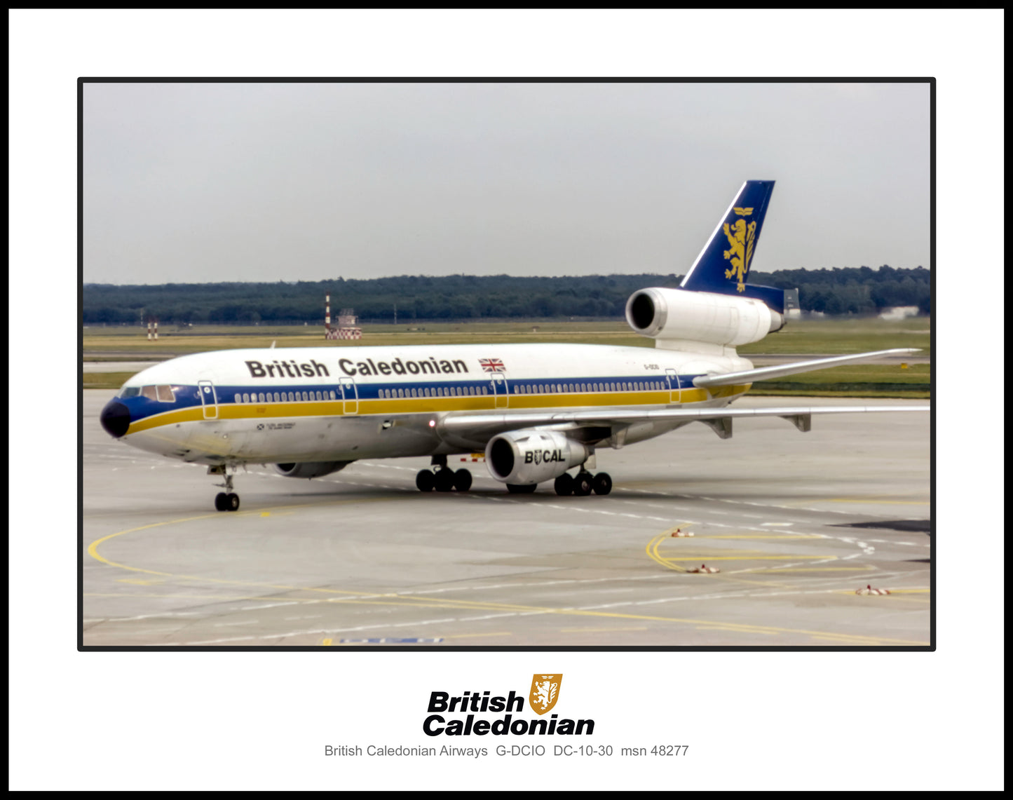 British Caledonian Airlines DC10-10-30 Color Photograph (U050LGAS11X14)