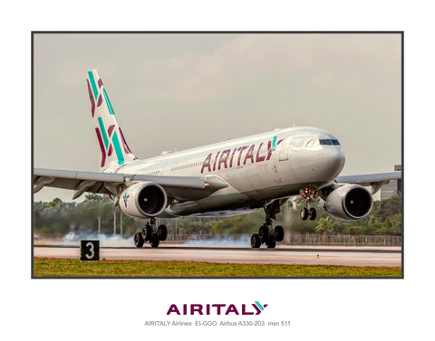 AirItaly Airlines Airbus A330-203 Color Photograph (WA019RAJM11X14)