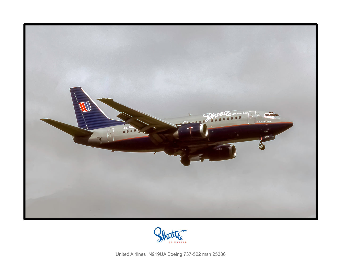 Shuttle by United Boeing 737-522 Color Photograph (X013RAJF11X14)