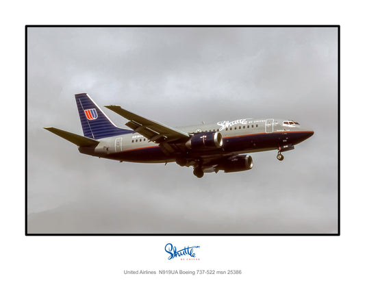 Shuttle by United Boeing 737-522 Color Photograph (X013RAJF11X14)